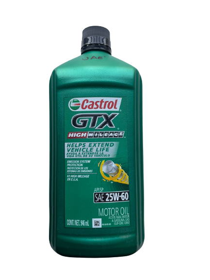 Aceite para Motor Castrol GTX Multigrado Alto Kilometraje SAE 25W60 (946 mL)
