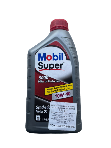 Aceite para Motor Mobil Super Sintetic Blend Multigrado SAE 10W40 (946 mL)